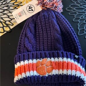 47 Woman’s Purple and Orange Clemson Knit Beanie